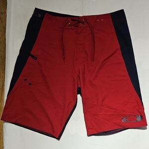Oakley Men's Red and Black Boardshorts Swim Trunks